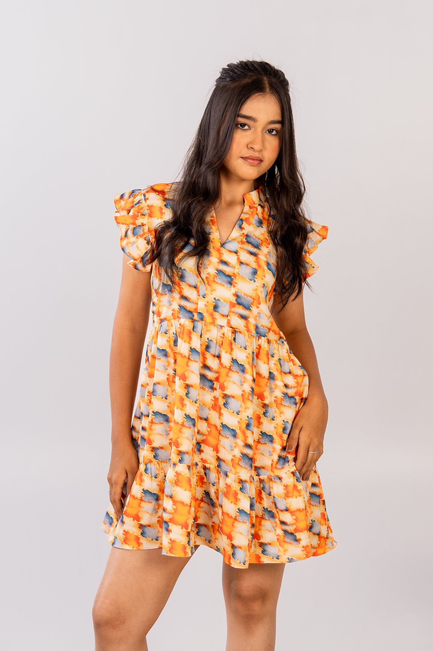 ORANGE SHORT DRESS