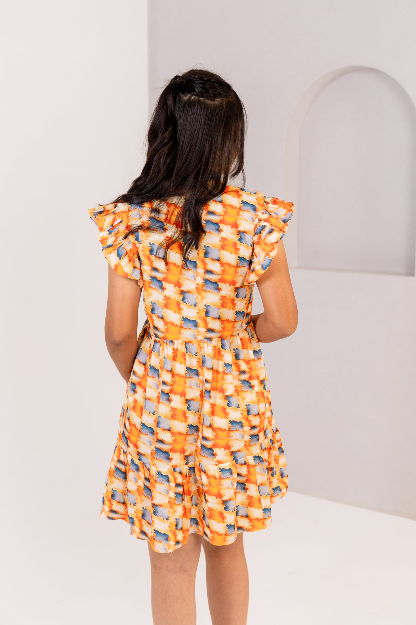 ORANGE SHORT DRESS