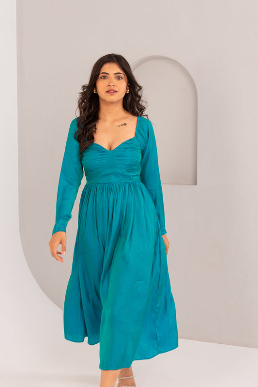 TWO TONE PLEATED DRESS
