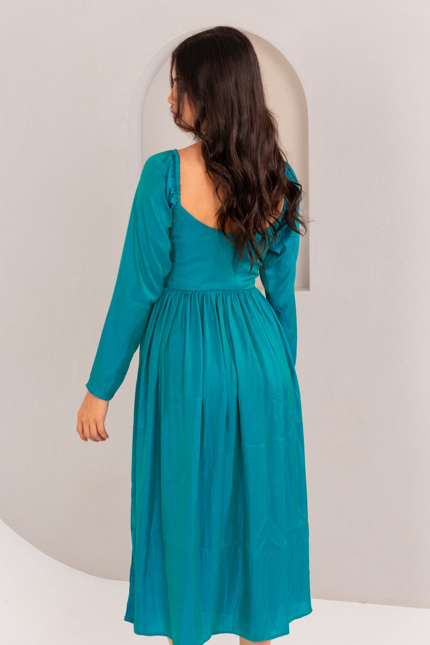 TWO TONE PLEATED DRESS