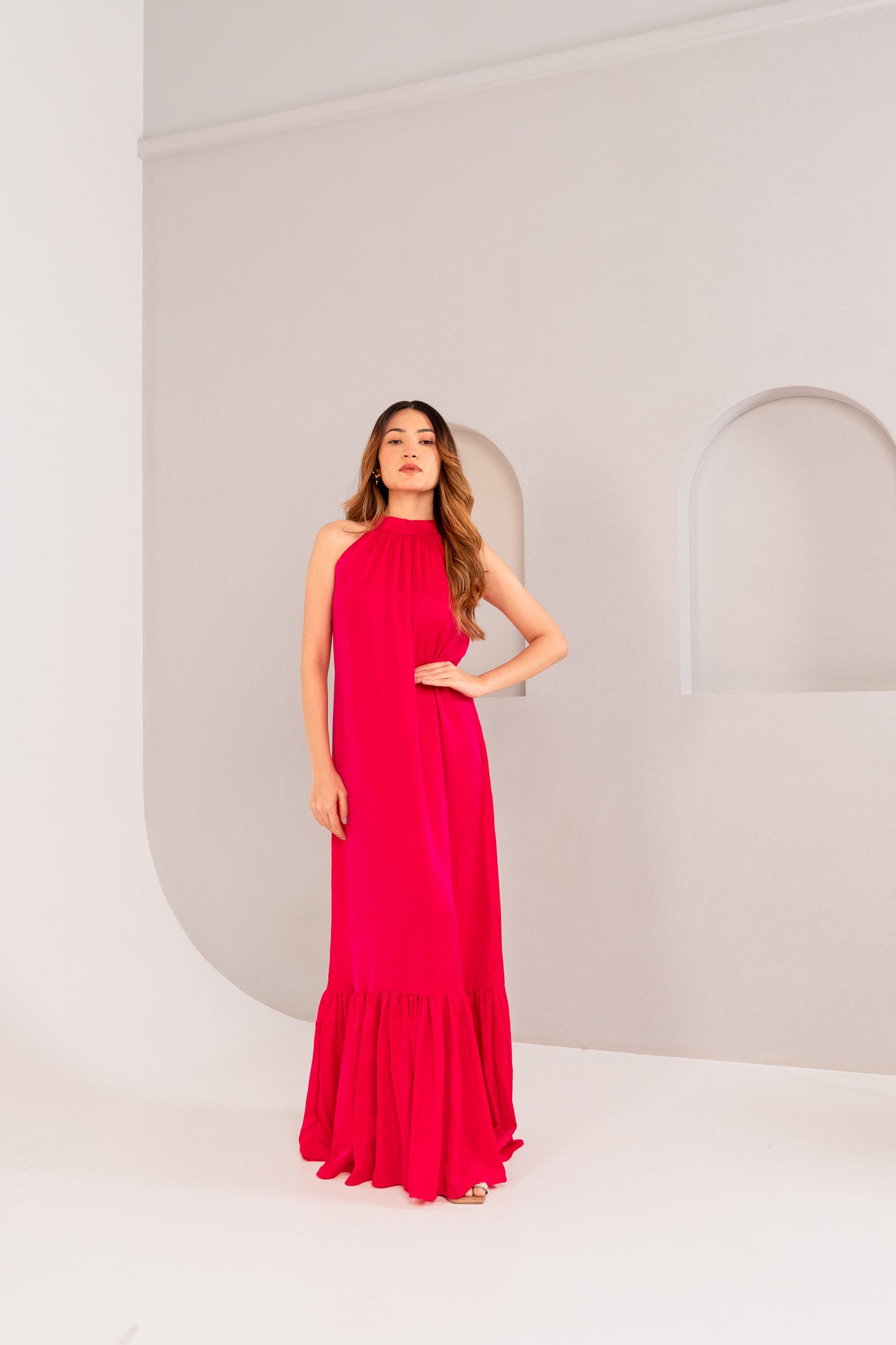 TIERED MAXI DRESS - JET BLACK