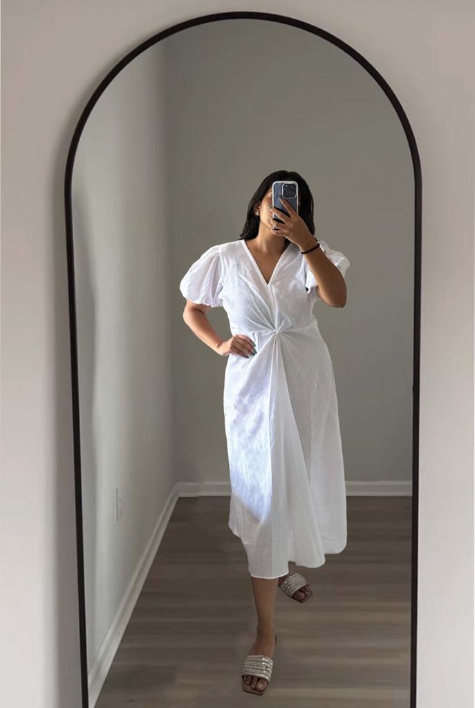 KNOT DRESS - WHITE