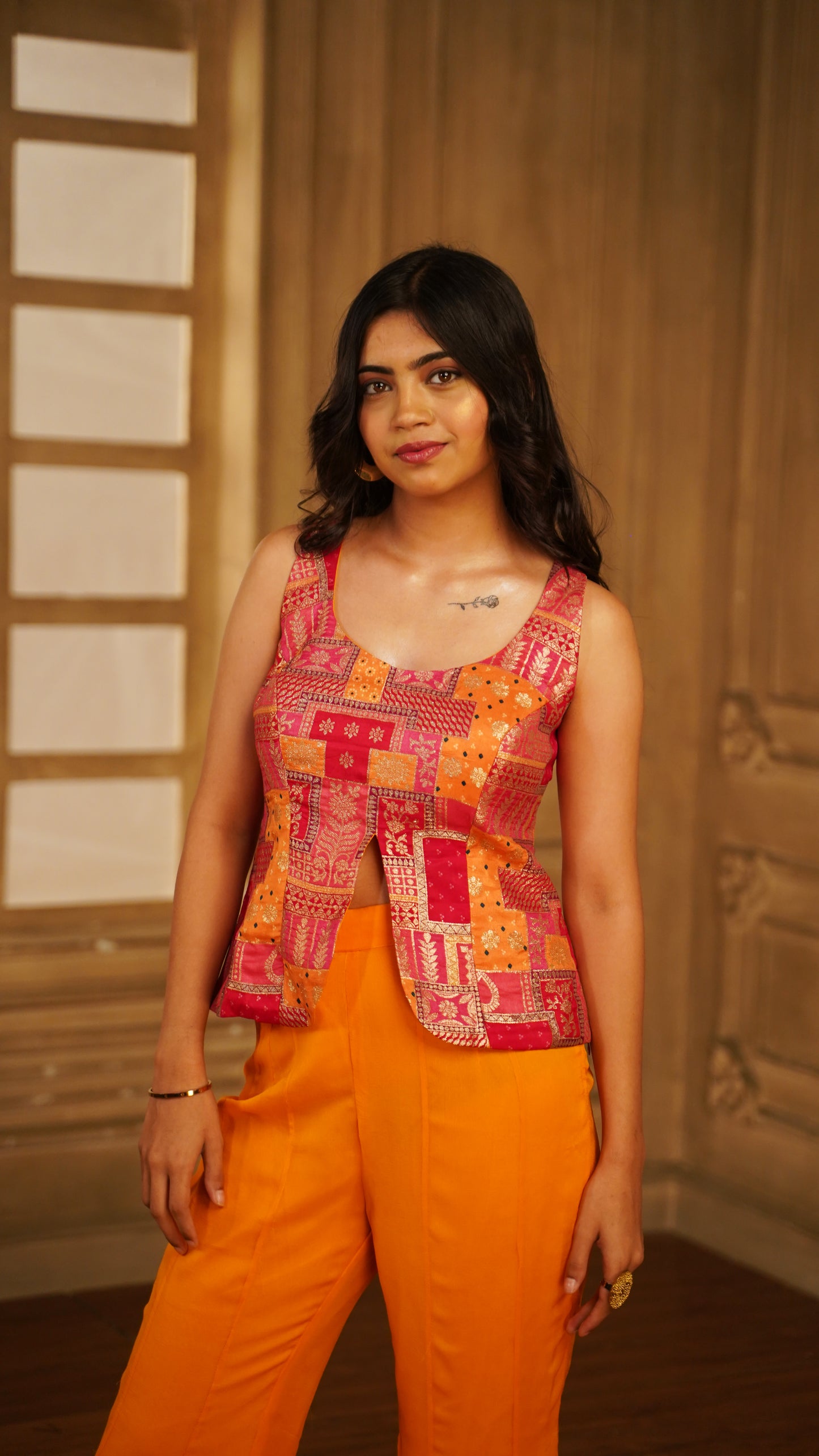 PATCH WORK TOP WITH PALAZZO