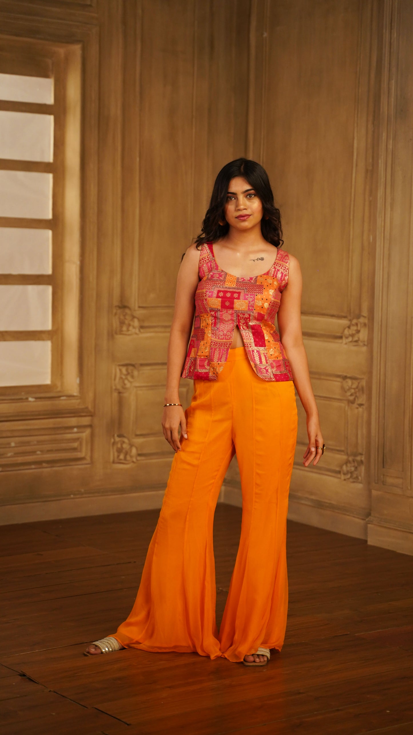 PATCH WORK TOP WITH PALAZZO