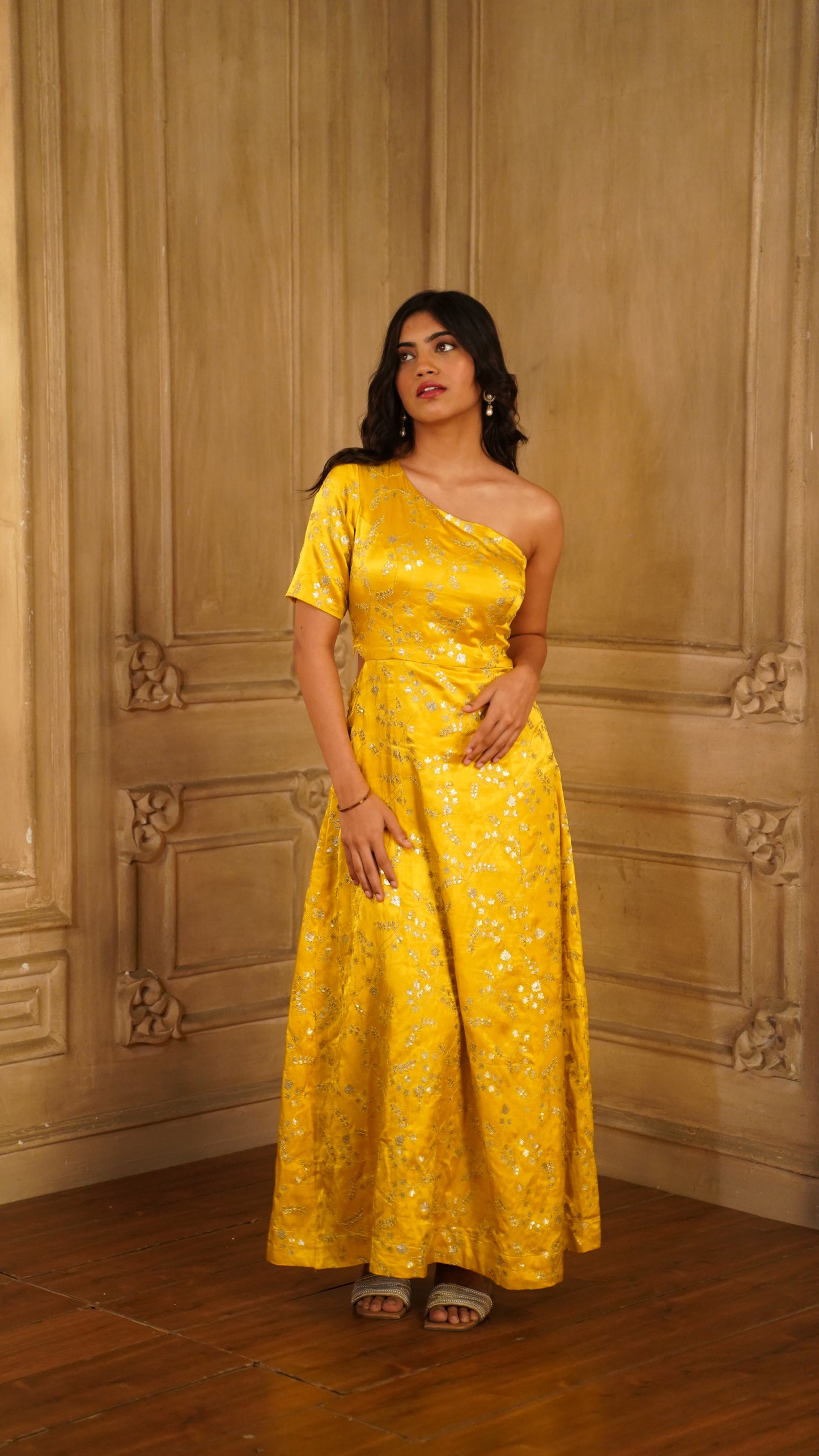YELLOW ASYMMETRY DRESS
