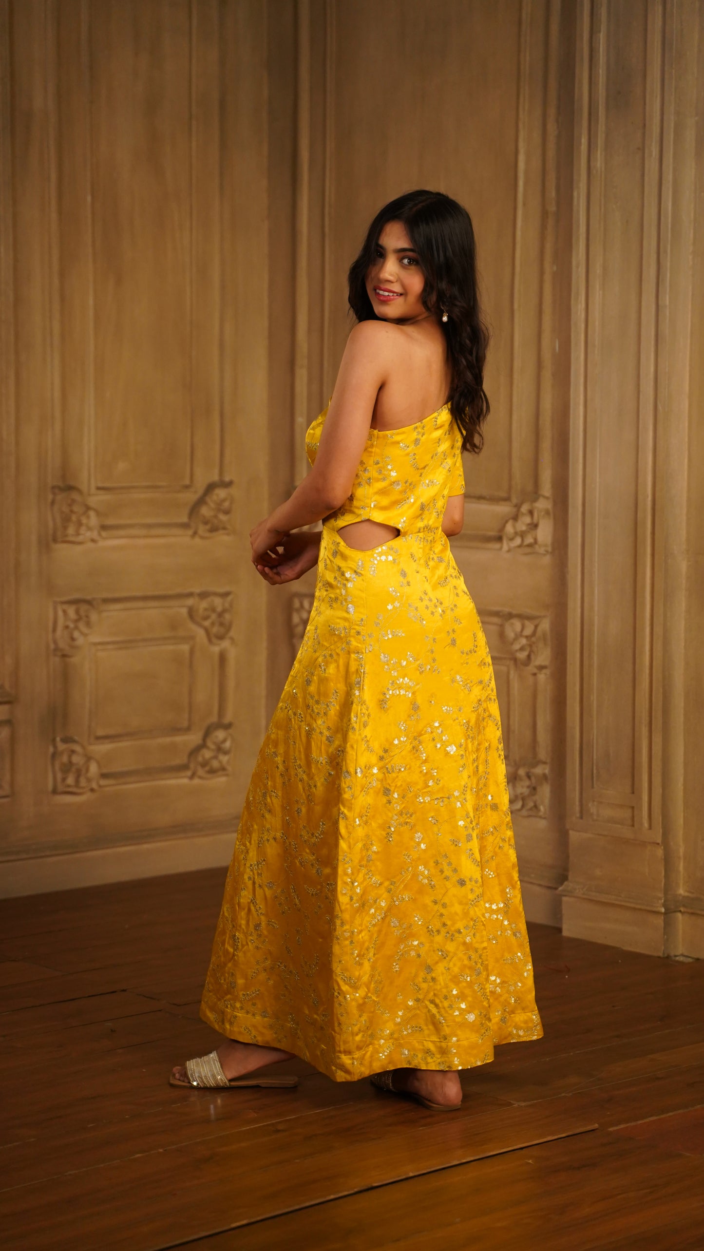 YELLOW ASYMMETRY DRESS