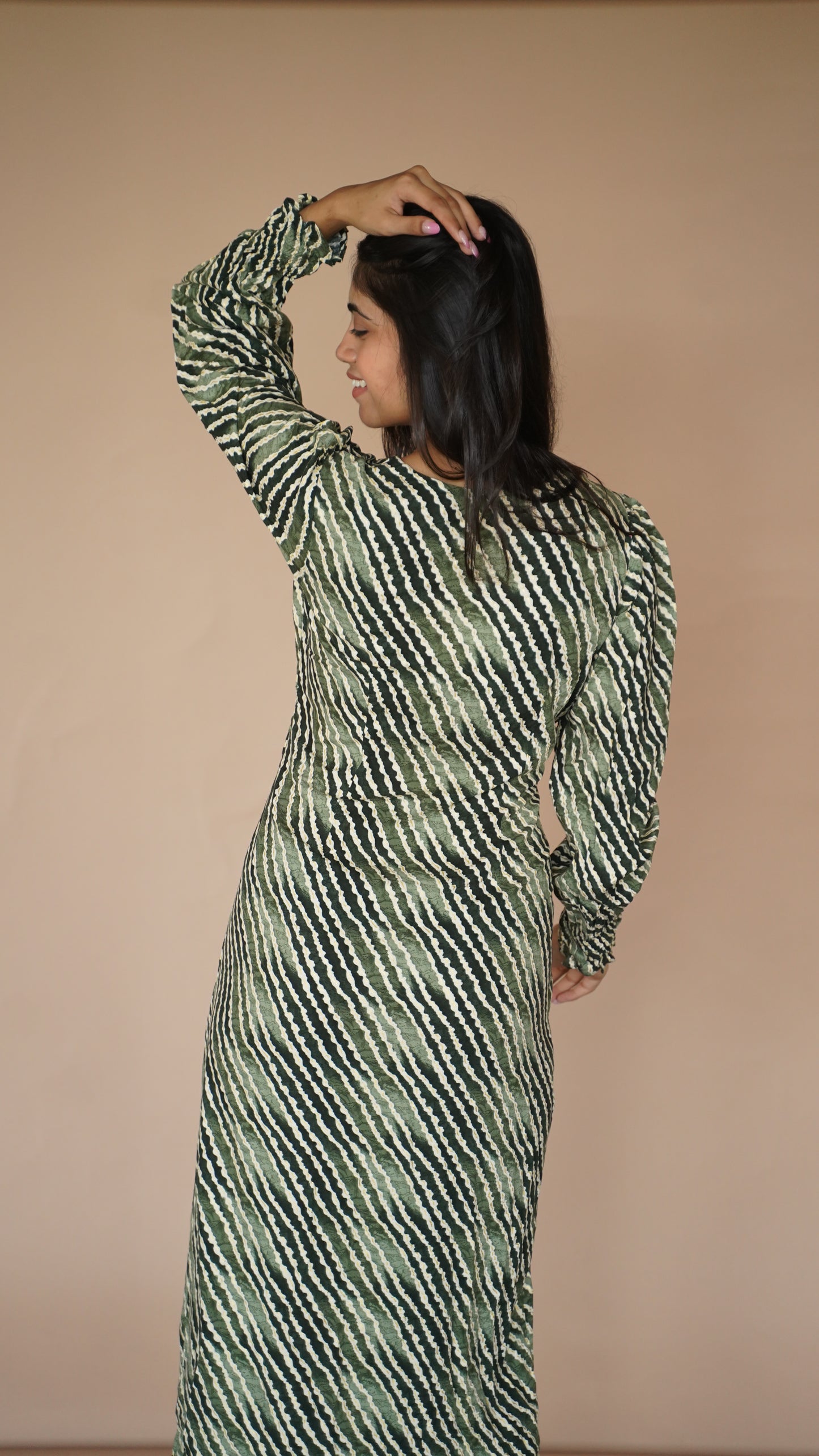 STRIPED LONG DRESS - PURPLE