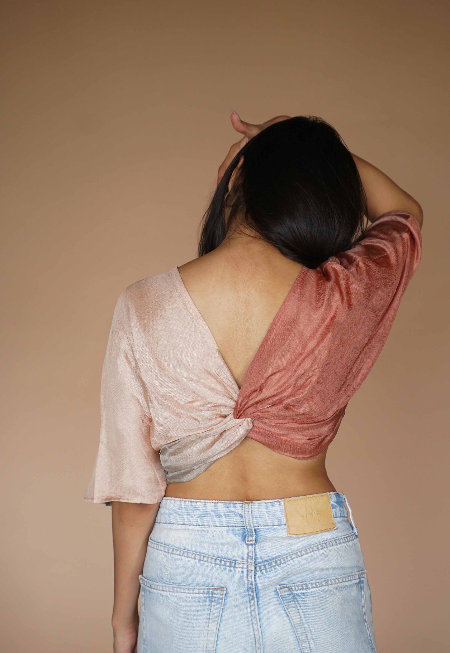 REVERSIBLE SHADED KNOT TOP - WINE SHADED