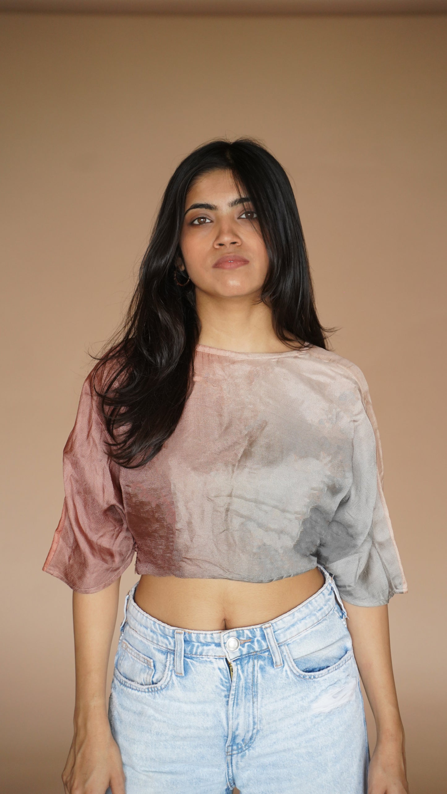 REVERSIBLE SHADED KNOT TOP - WINE SHADED