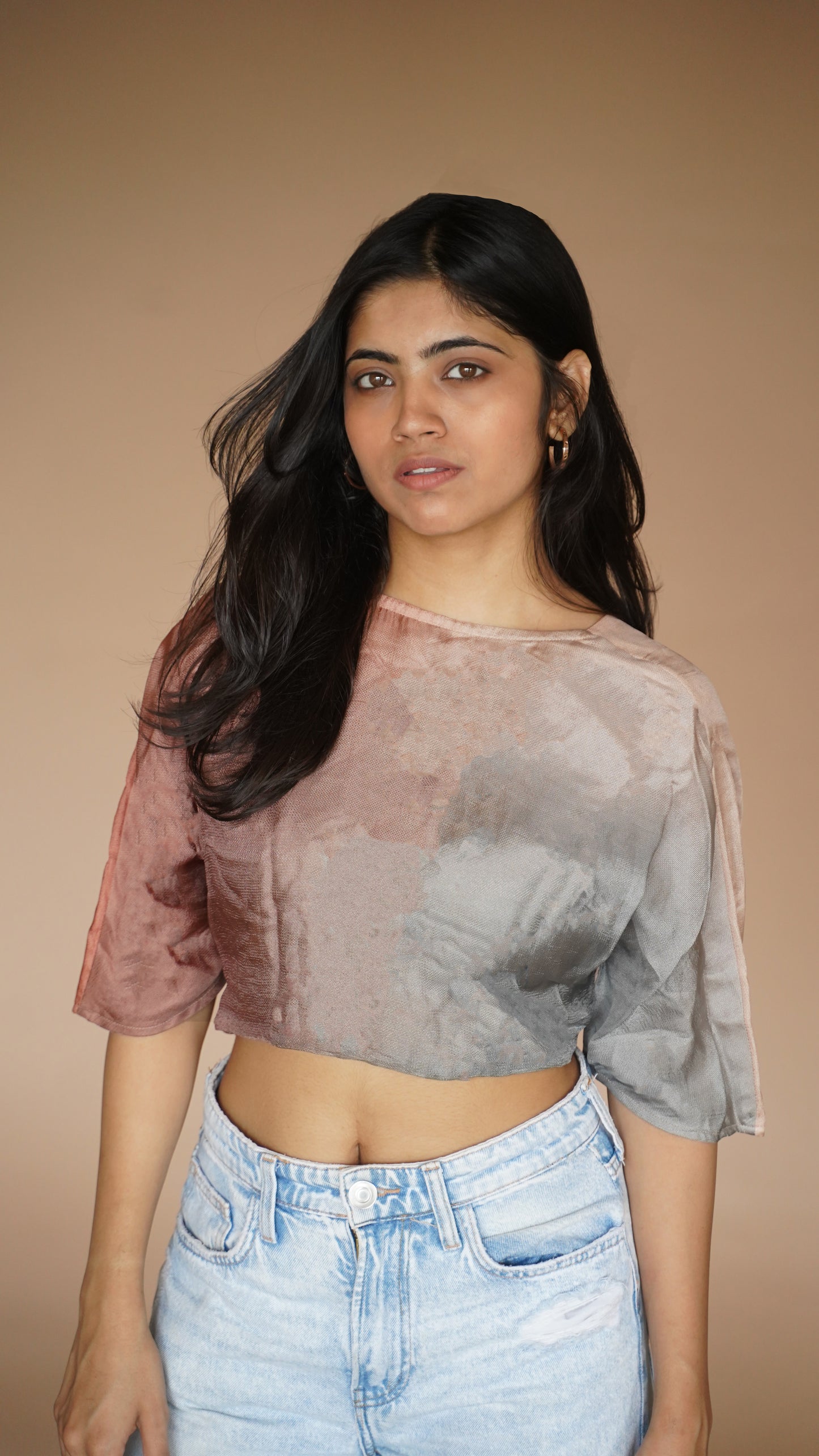 REVERSIBLE SHADED KNOT TOP - WINE SHADED