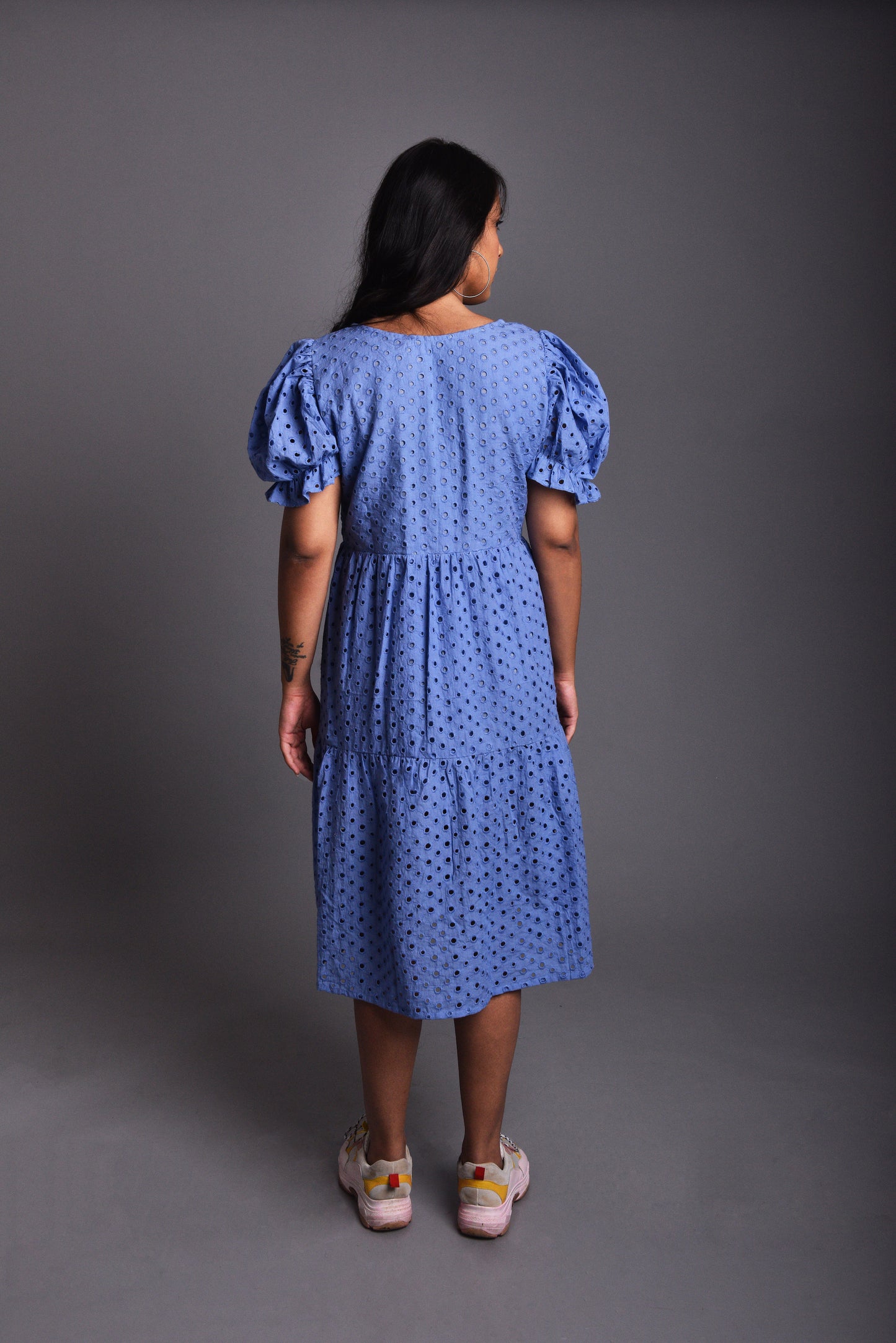 CUT-WORK EMBROIDERED DRESS
