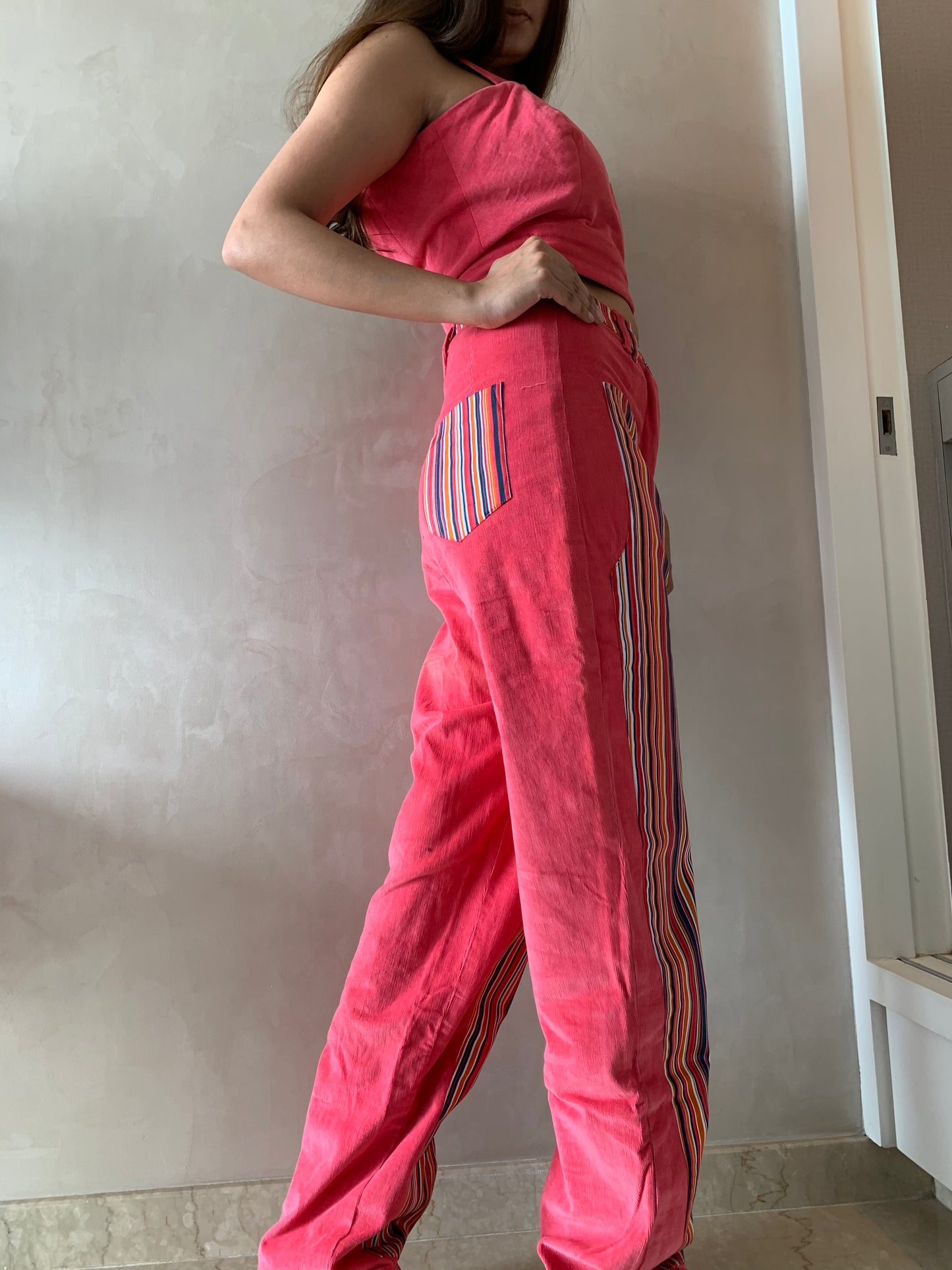 STRIPED PINK TROUSERS