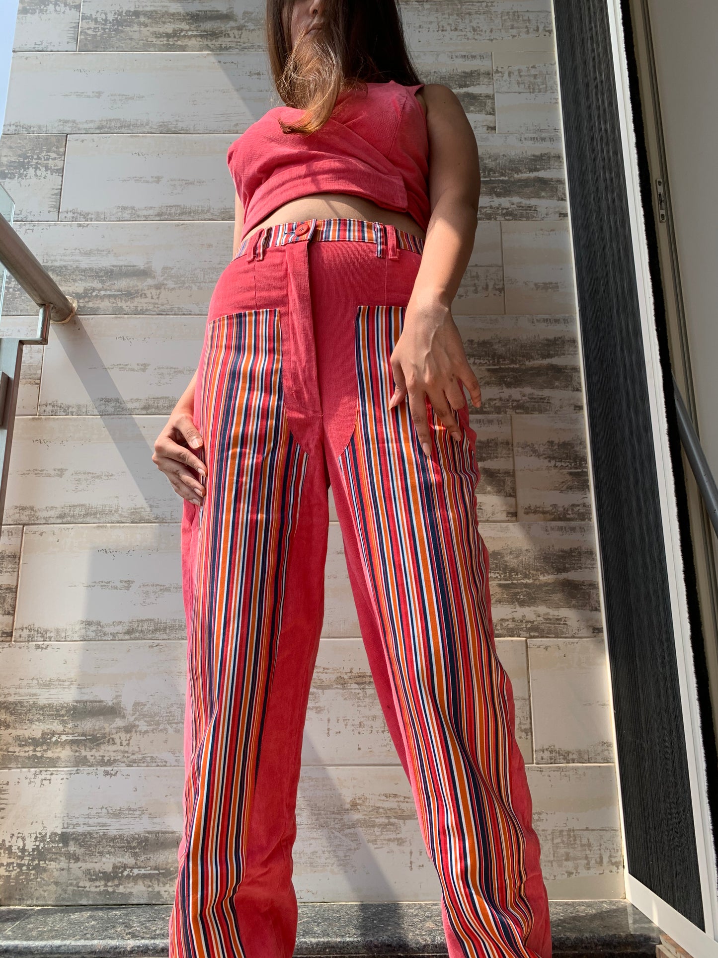 STRIPED PINK TROUSERS