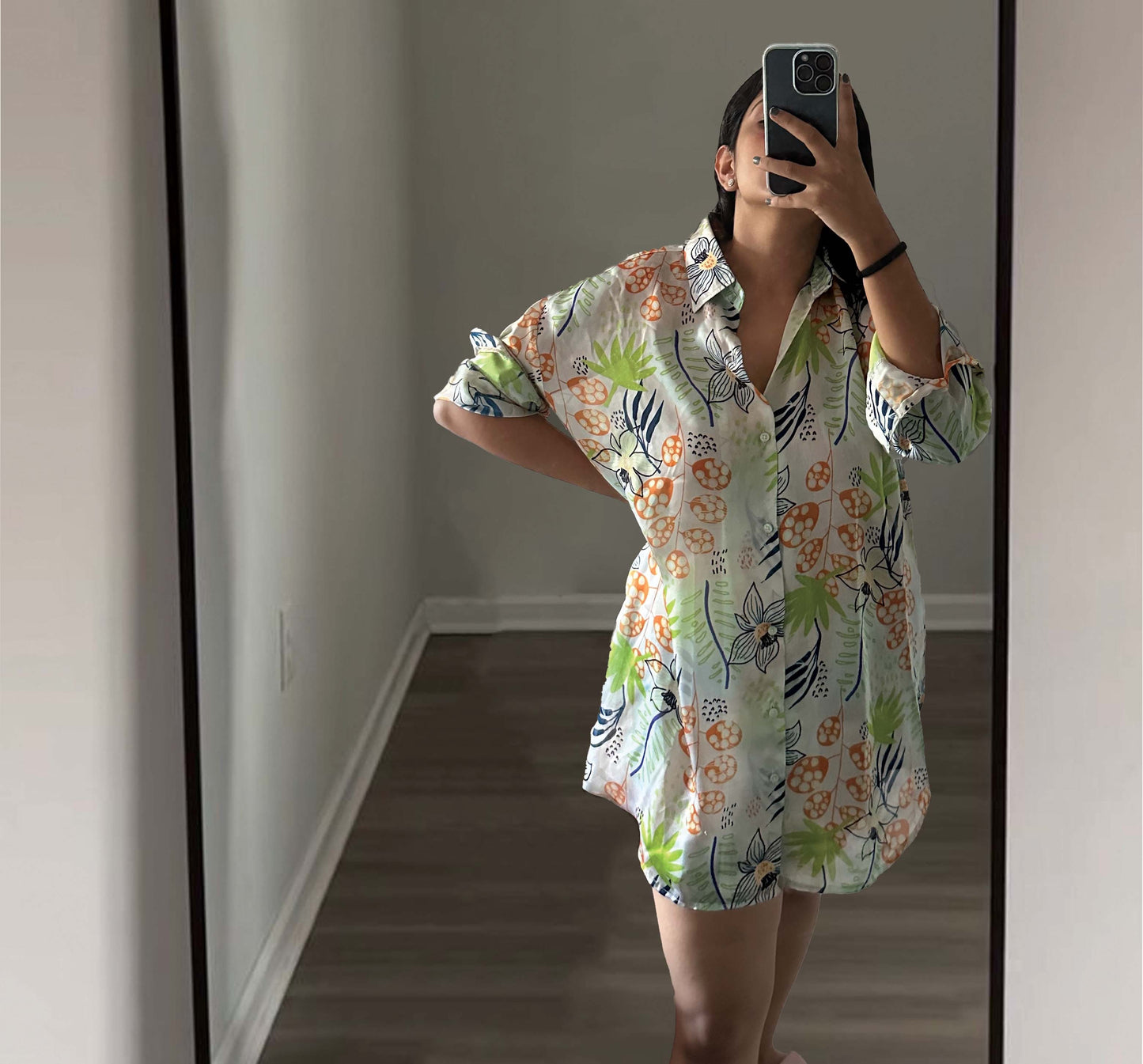 PRINTED SHIRTDRESS - GOTHAM GREEN