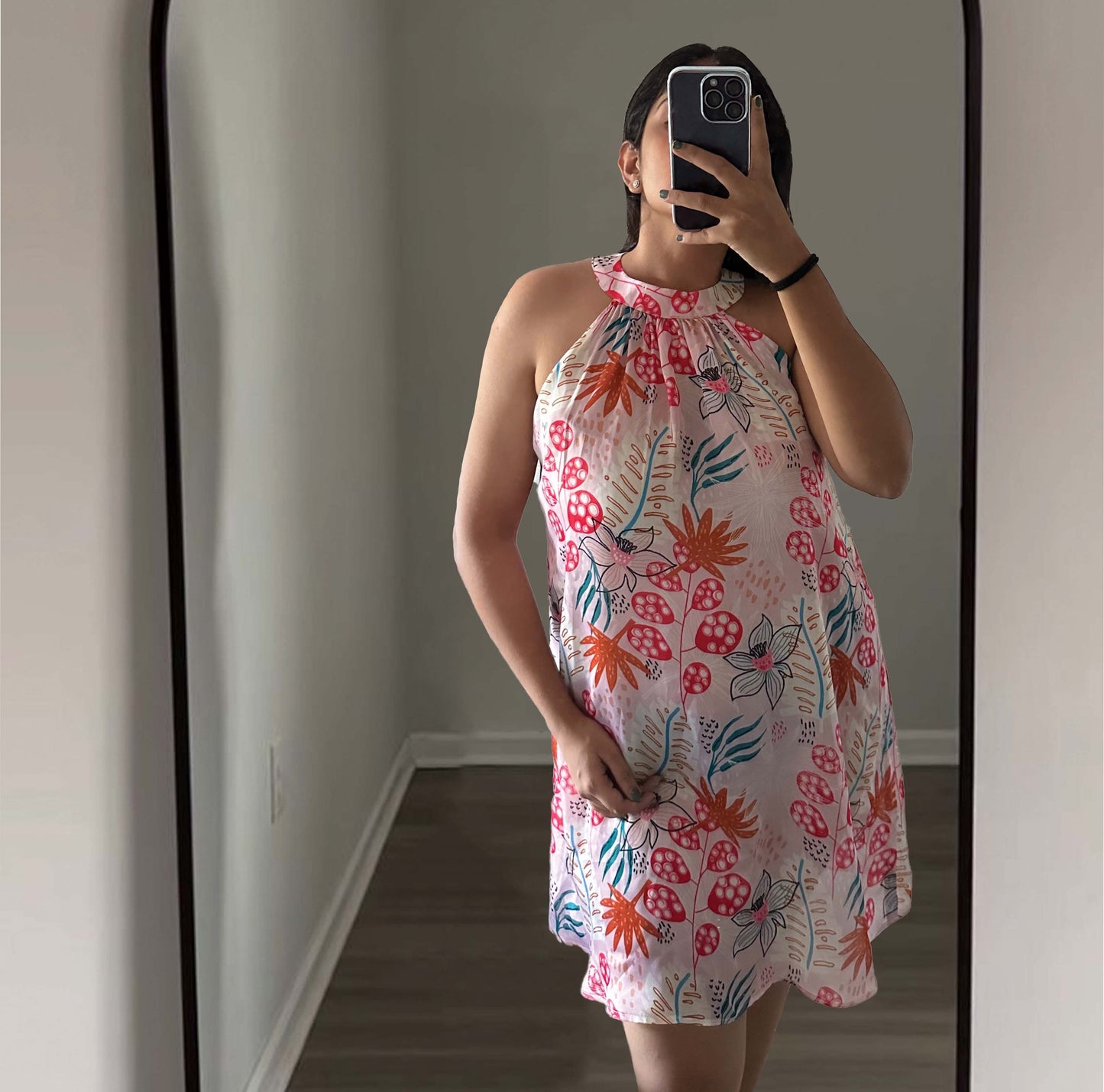 PRINTED PINK DRESS
