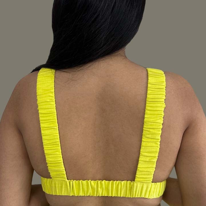 LINEN TOP - YELLOW-GREEN