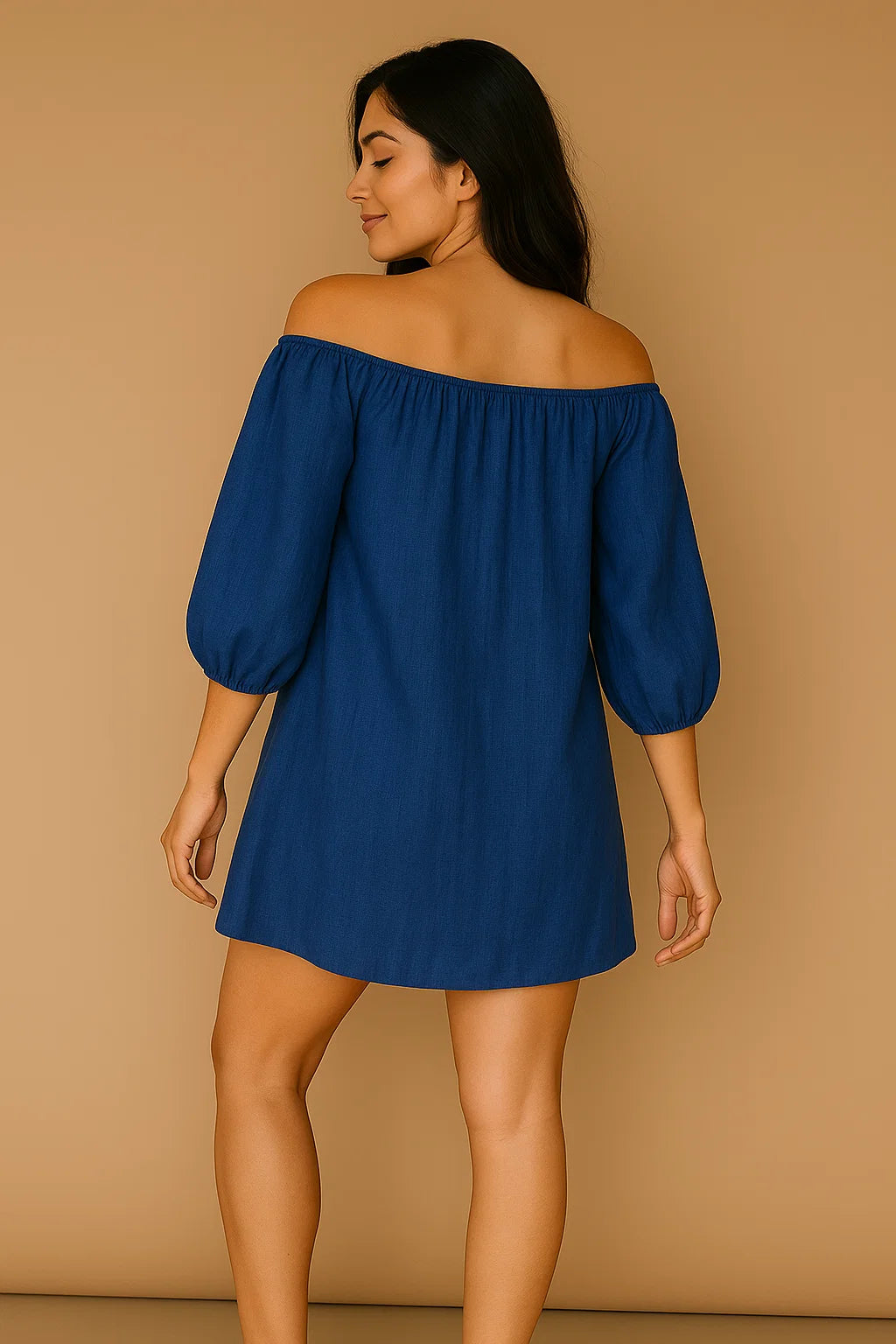 OFF-SHOULDER DRESS IN SOLIDS