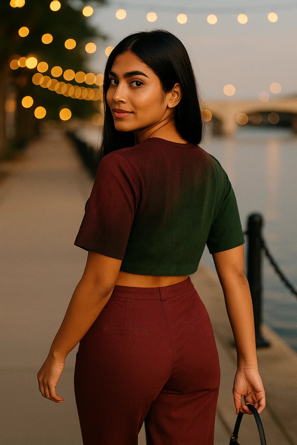 REVERSIBLE SHADED KNOT TOP - PEACH SHADED