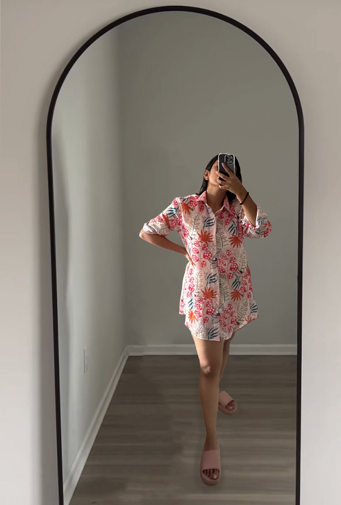 PRINTED SHIRTDRESS - GOTHAM GREEN
