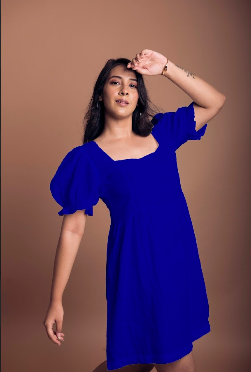 WHITE LINEN DRESS - CERISE PINK