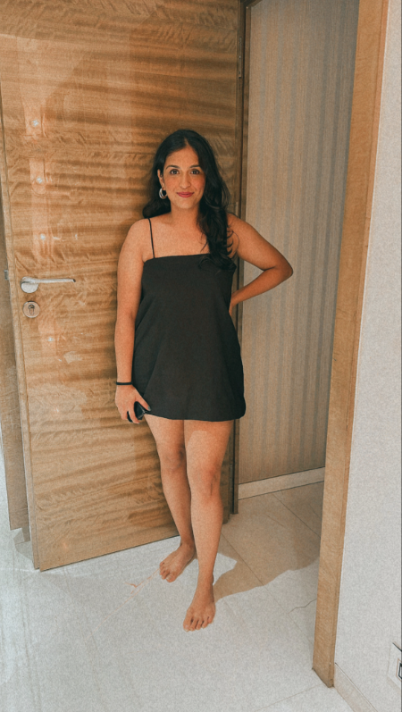 DRESS WITH THIN STRAPS - ASTROS NAVY