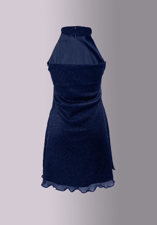 HALTER NECK METALLIC DRESS