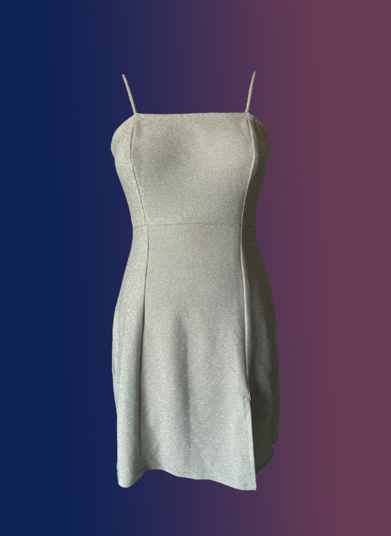 METALLIC LIGHT OLIVE DRESS