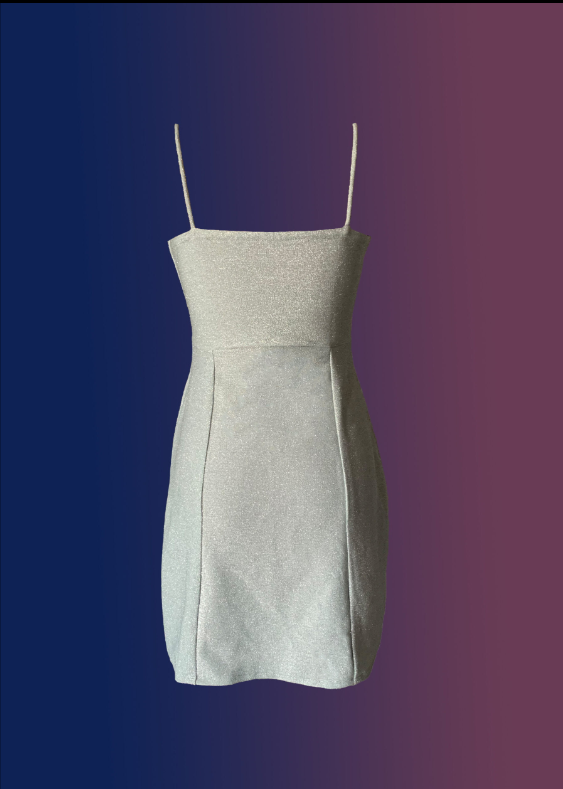 METALLIC LIGHT OLIVE DRESS