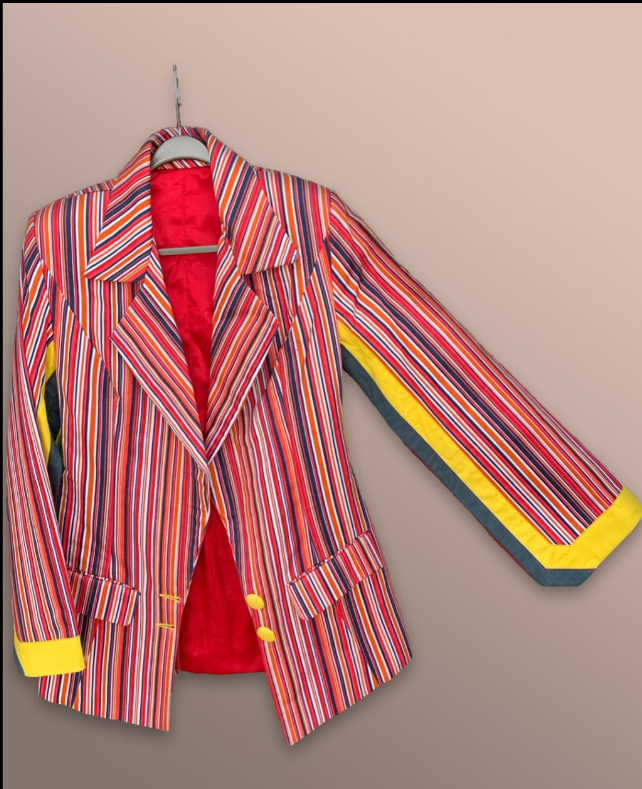 STRIPED BLAZER WITH SLITS