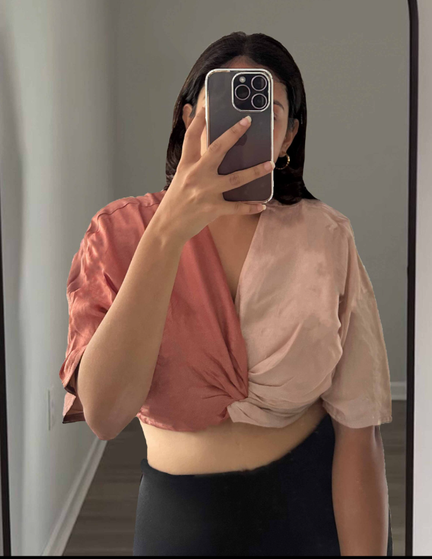 REVERSIBLE SHADED KNOT TOP - WINE SHADED