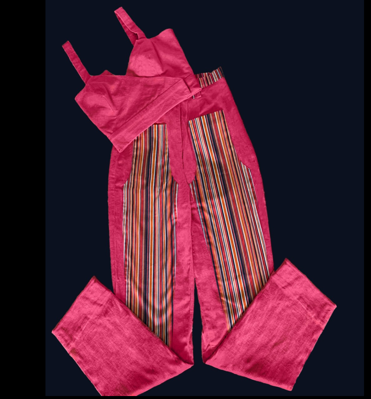 STRIPED PINK TROUSERS