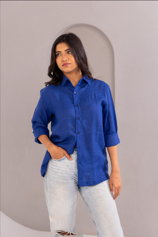 LINEN VISCOSE SHIRT - PINK