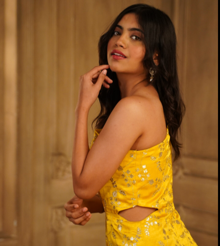 YELLOW ASYMMETRY DRESS