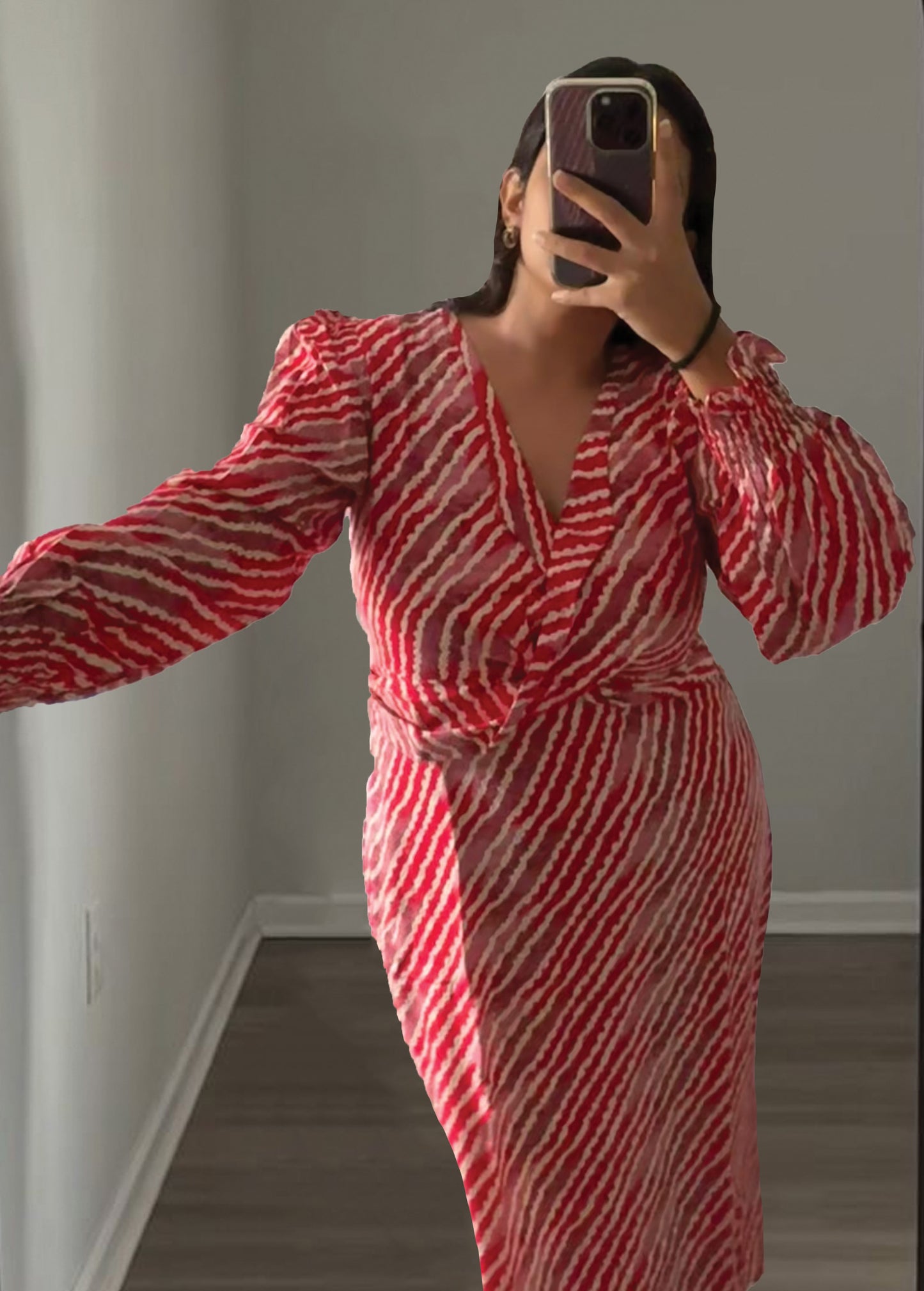 STRIPED LONG DRESS - RED