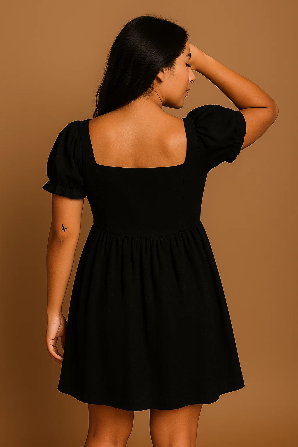 LINEN SHORT DRESS - ROYAL BLUE
