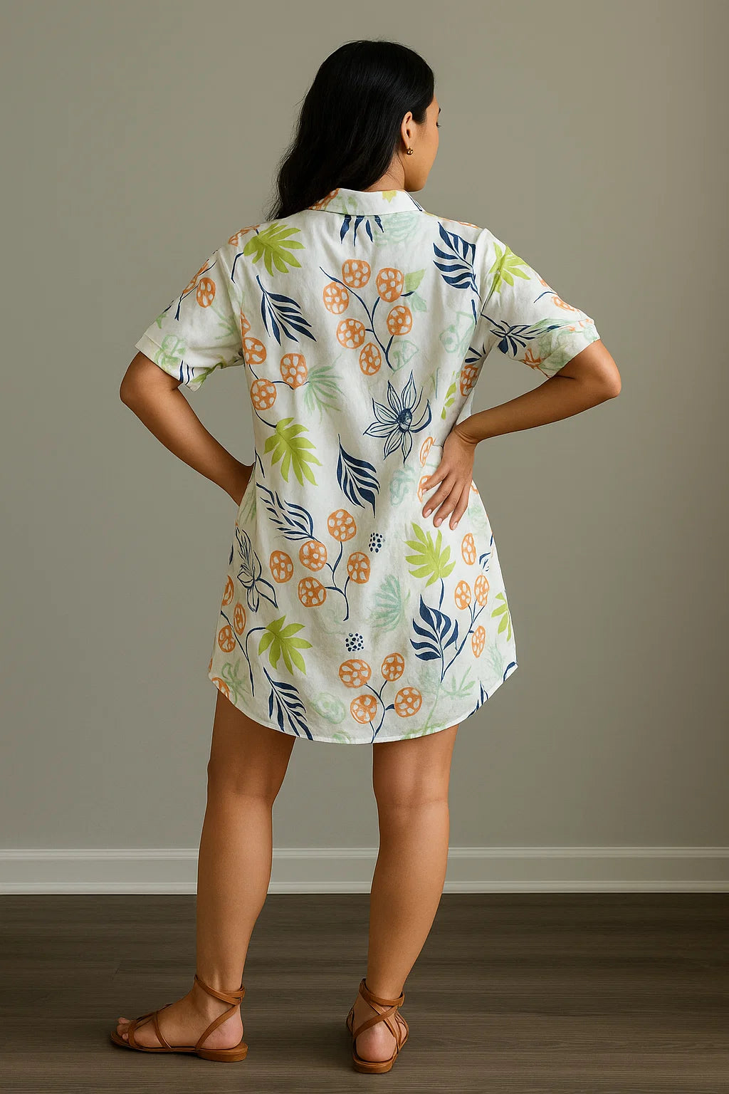 PRINTED SHIRTDRESS - GOTHAM GREEN
