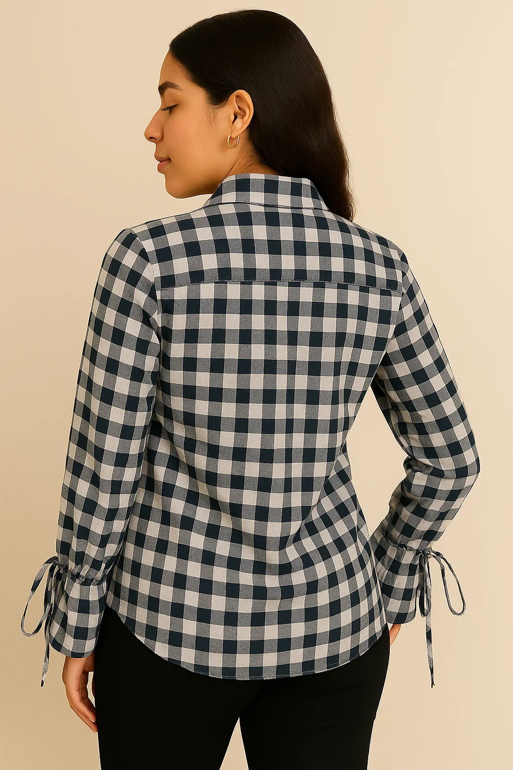 GINGHAM SHIRT- BLACK & WHITE