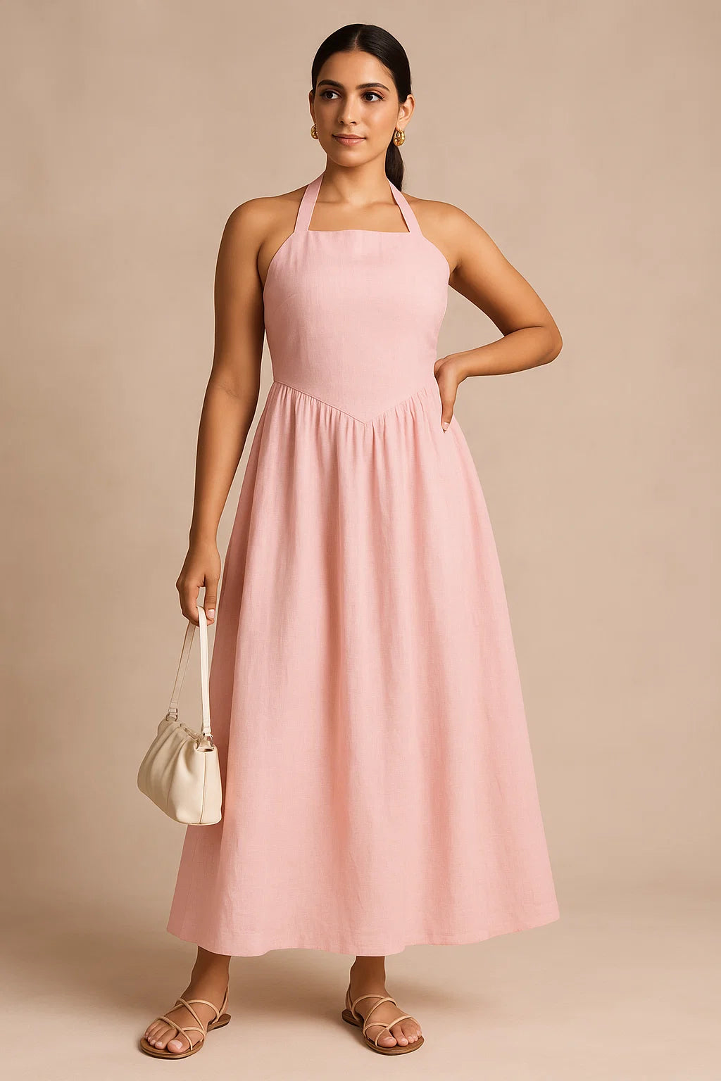 PEONY HALO IN PURE COTTON DRESS - LIGHT PINK