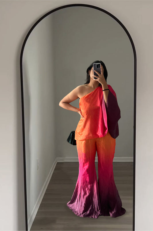 SUNSET IN ONE SHOULDER WITH PALAZZO