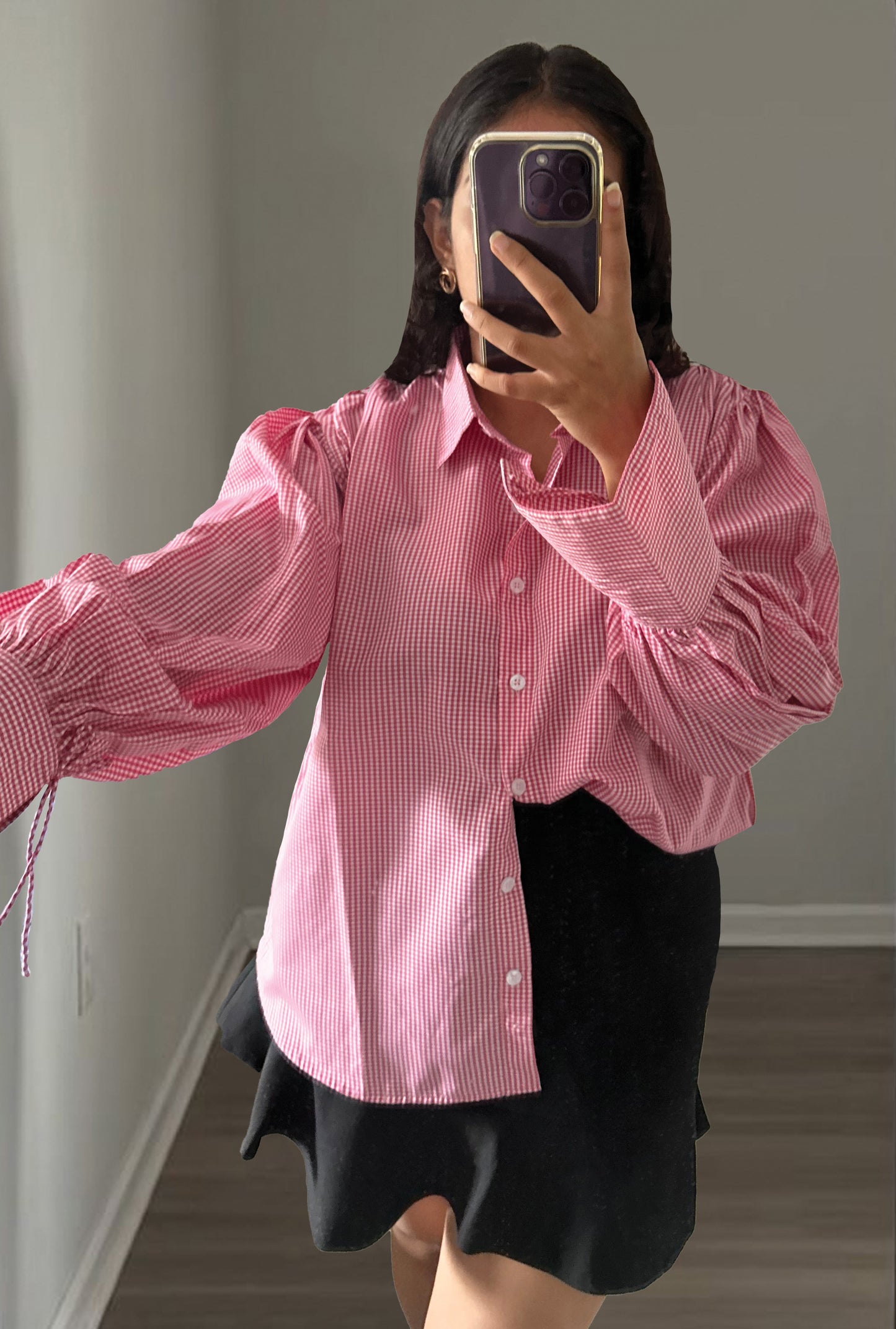 GINGHAM SHIRT- BLACK & WHITE