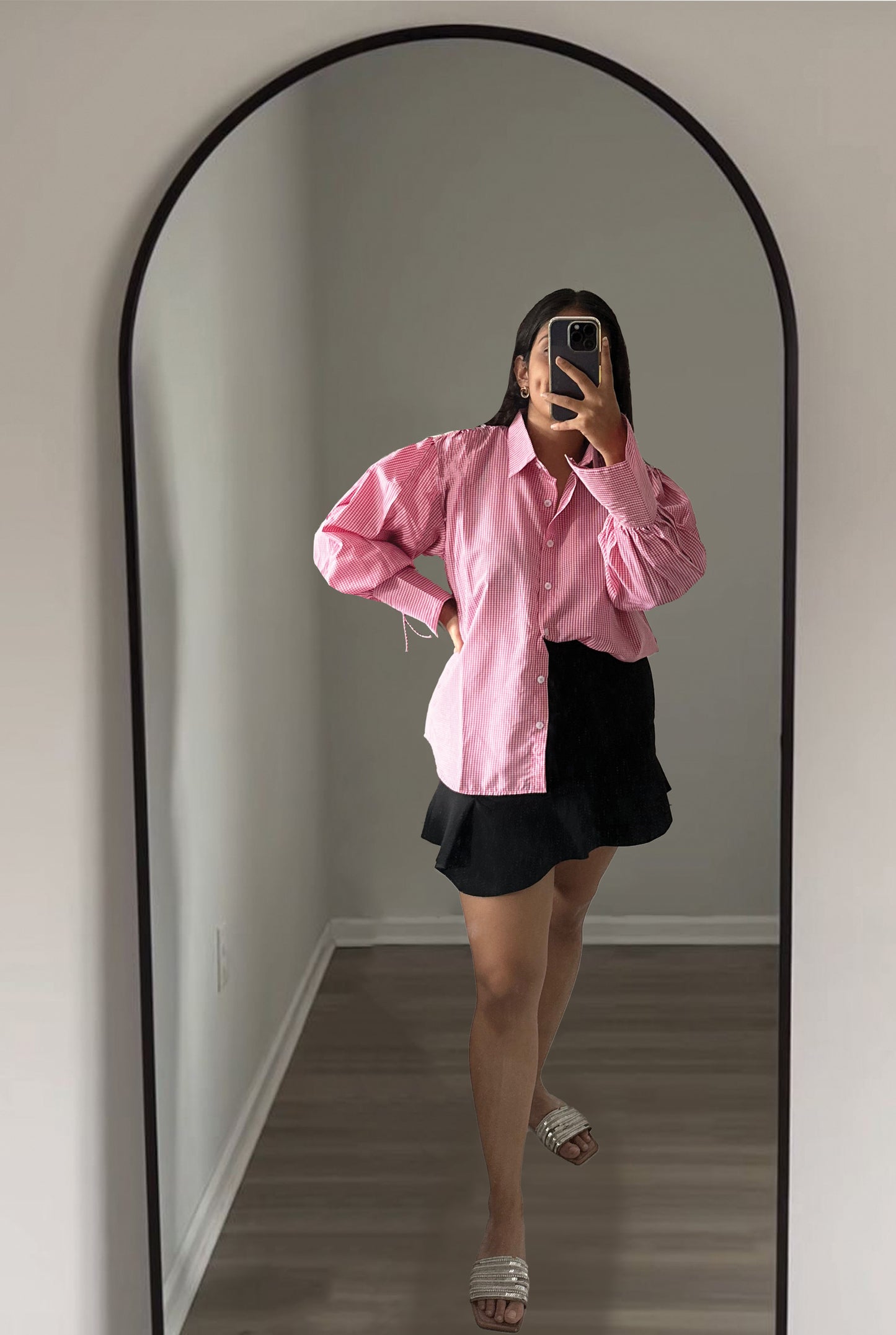 GINGHAM SHIRT- BLACK & WHITE