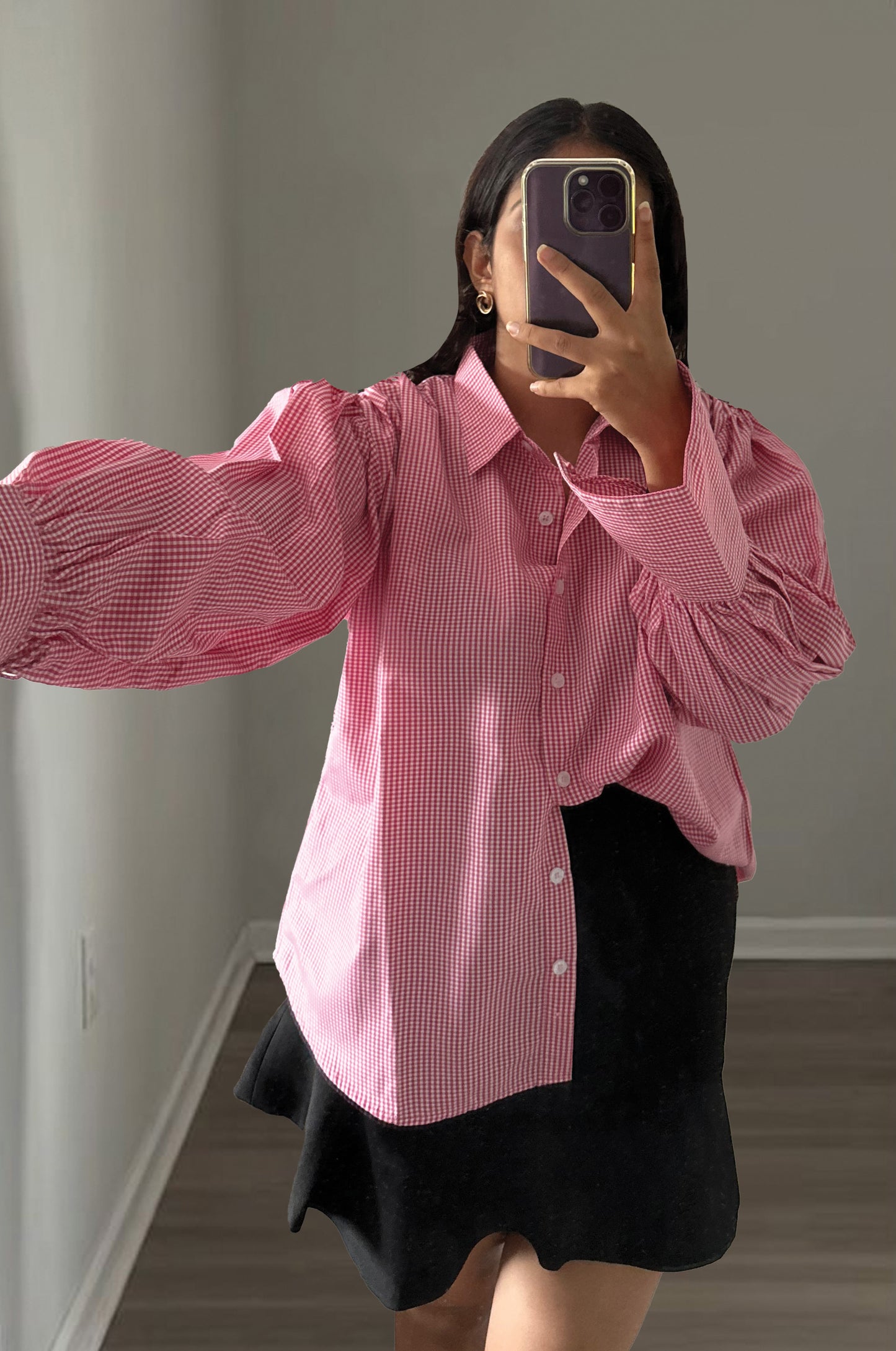 GINGHAM SHIRT- BLACK & WHITE