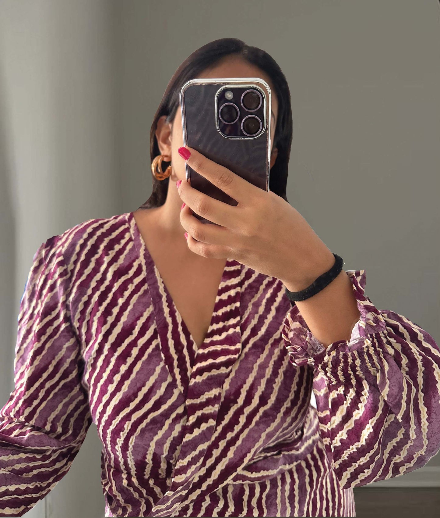 STRIPED LONG DRESS - PURPLE