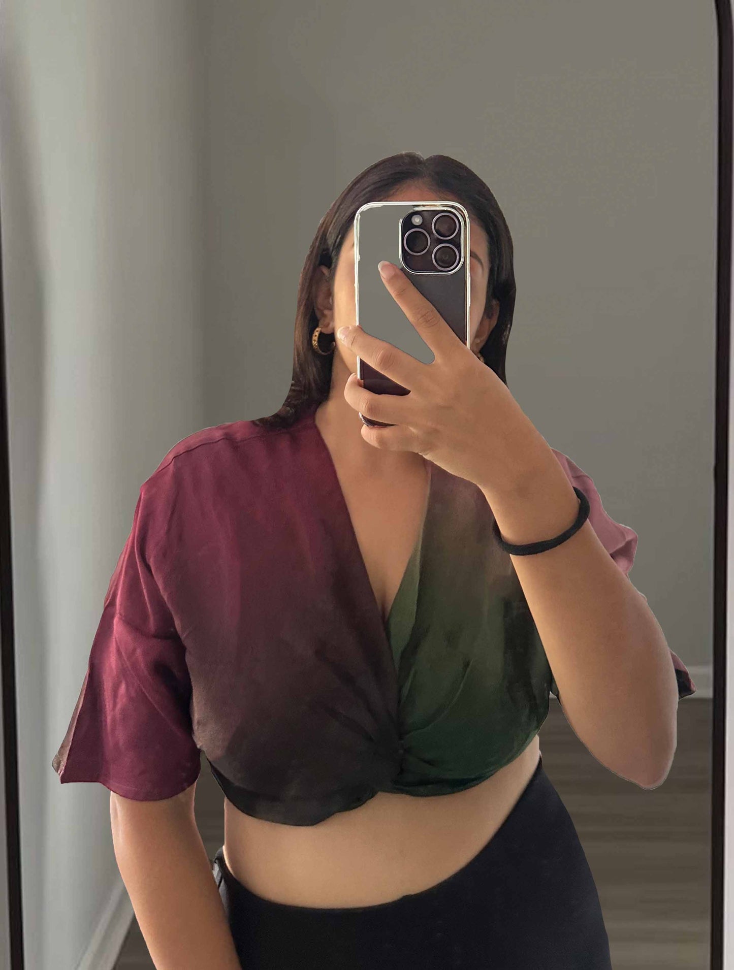REVERSIBLE SHADED KNOT TOP - WINE SHADED