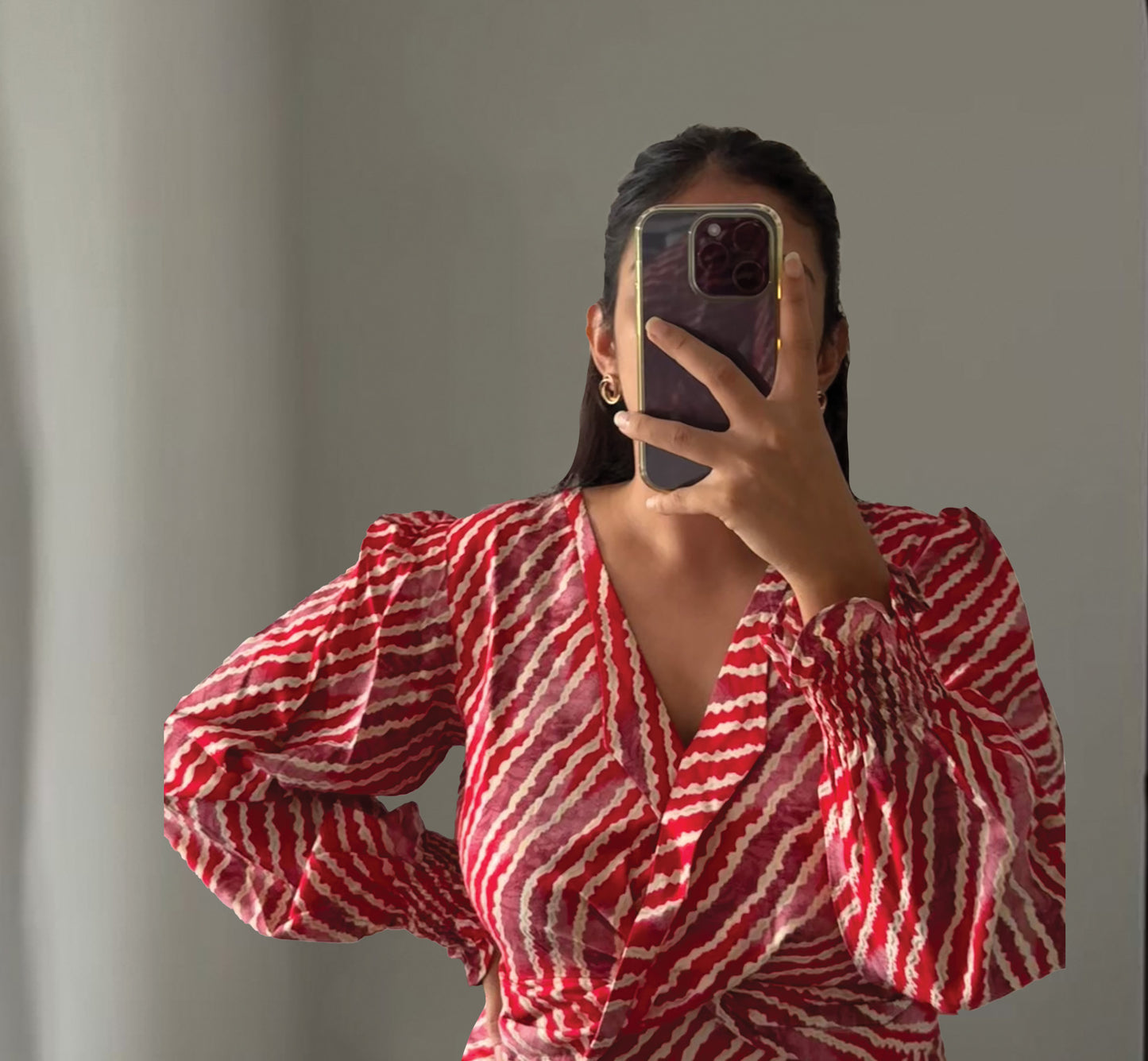STRIPED LONG DRESS - RED