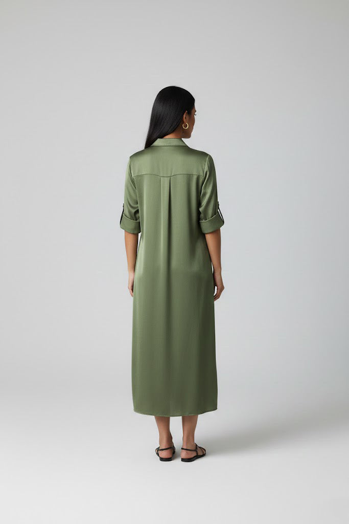 SOLID SHIRTDRESS - JET BLACK