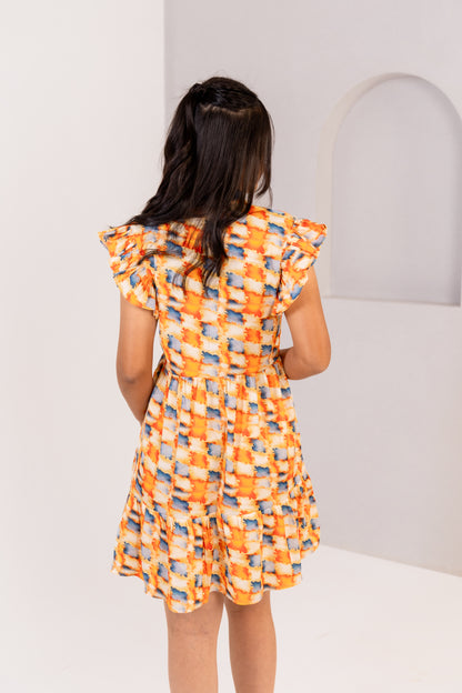 ORANGE SHORT DRESS