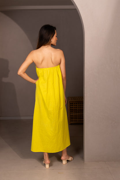LINEN TUBE DRESS - ROYAL BLUE