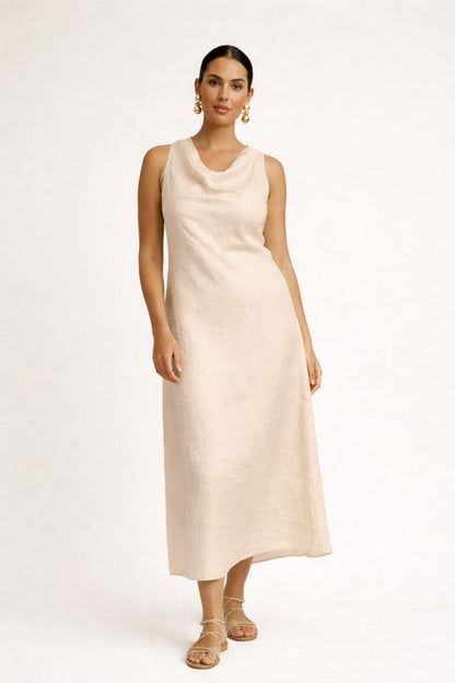 COWL DRESS - CHAMPAGNE