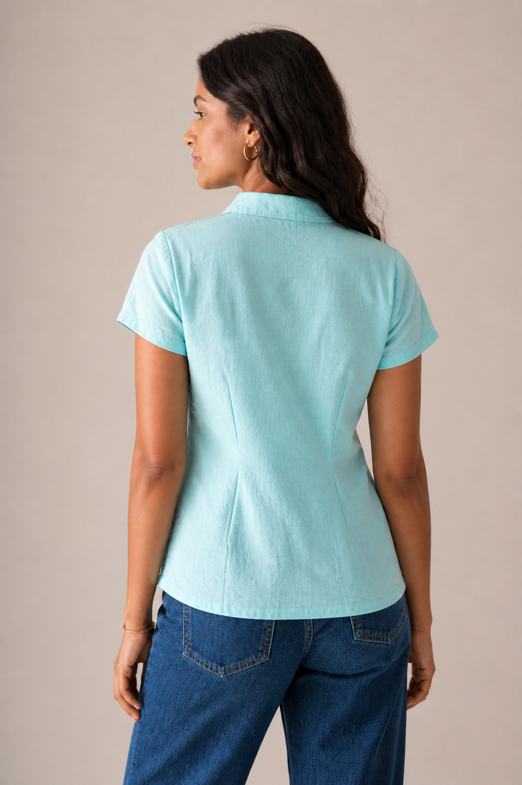 COLLARED COTTON TOP